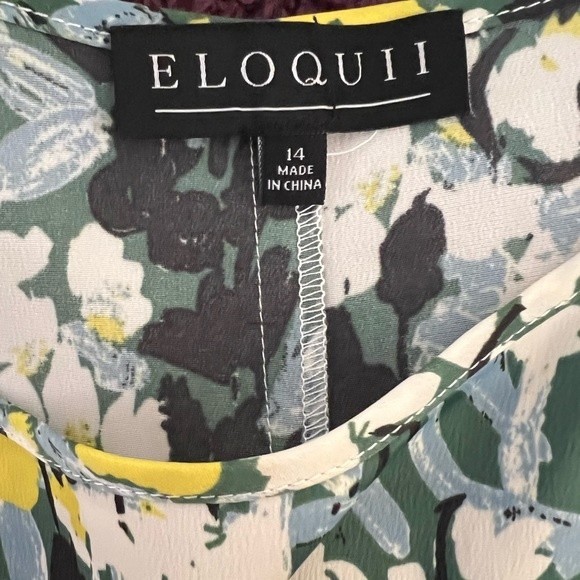 Eloquii Satin Slip Dress Midi Length with Slits | Size: 14 - Picture 4 of 4